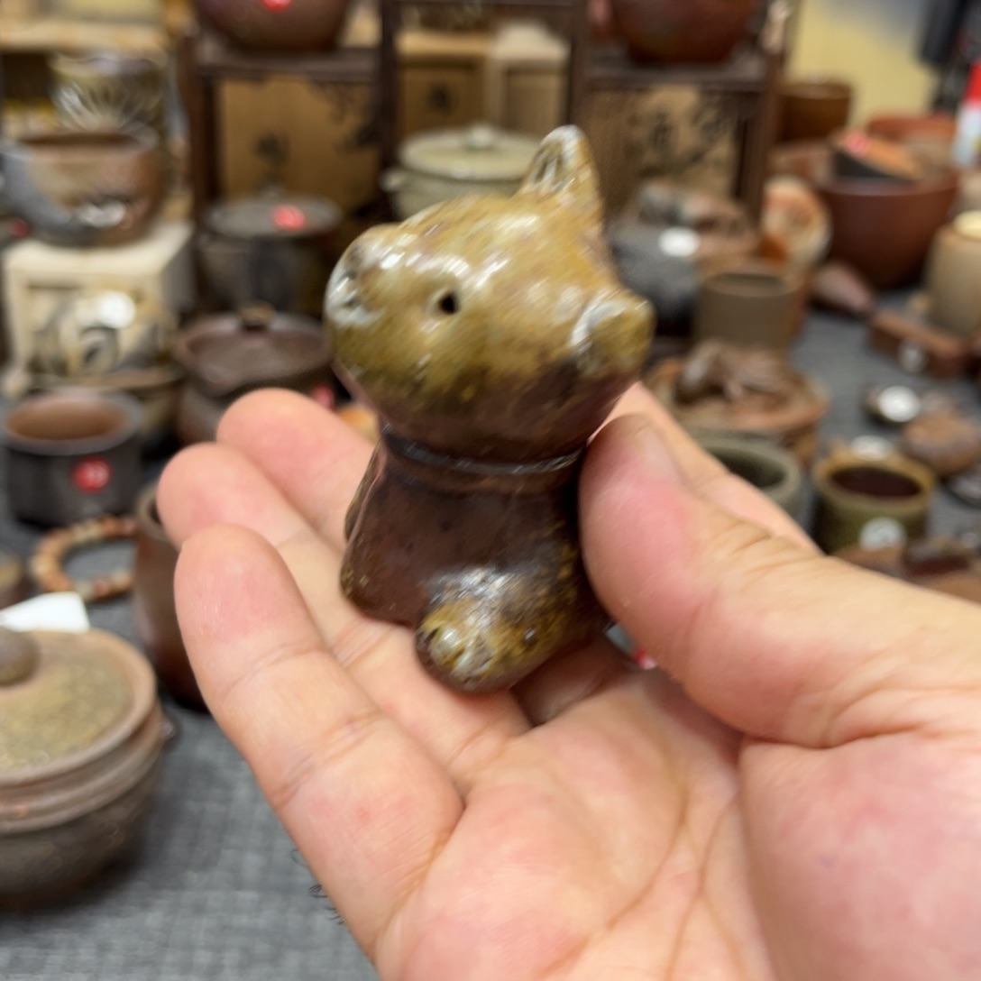 柴烧备前茶杯茶宠