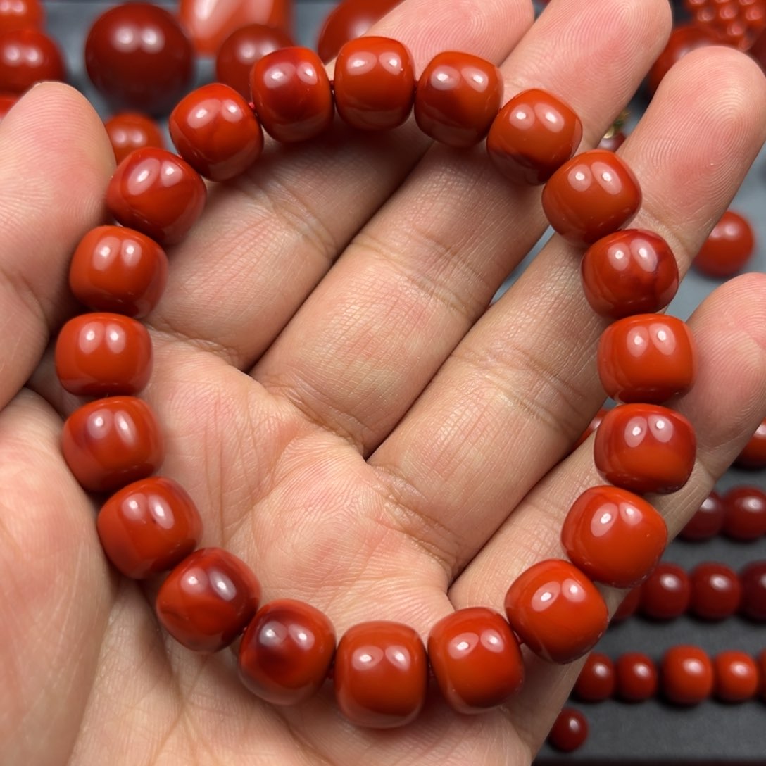 南红玛瑙珠宝奇石未镶嵌尺寸11/10双色锦红