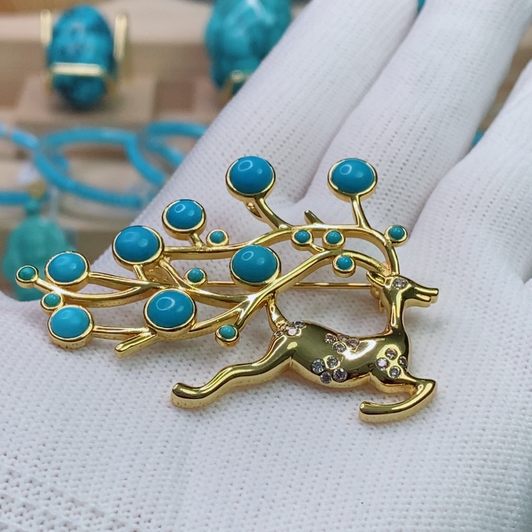 绿松石银S925镶嵌珠宝奇石