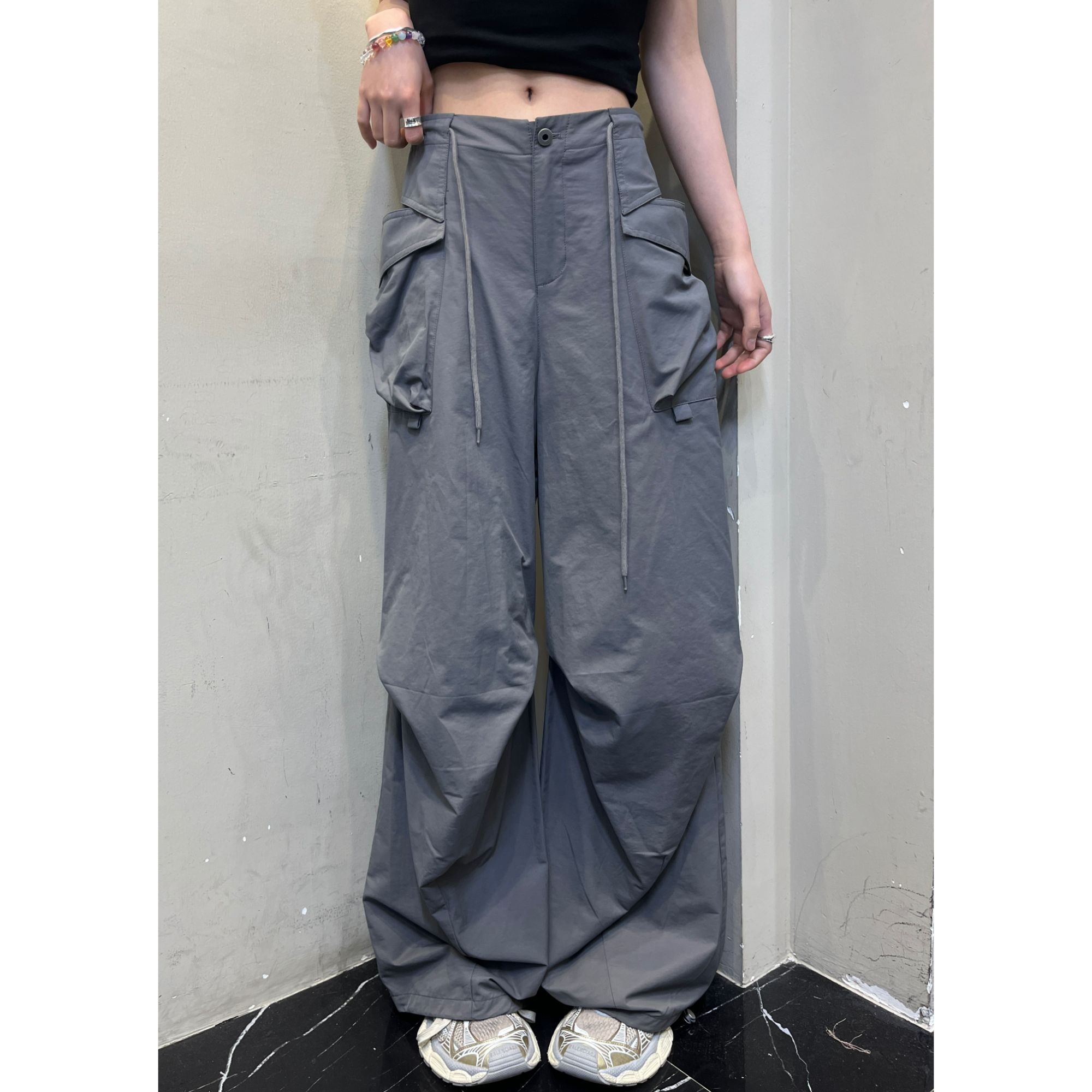 凡Fan【大口袋】美式工装裤女阔腿裤中低腰休闲裤慵懒风裤子