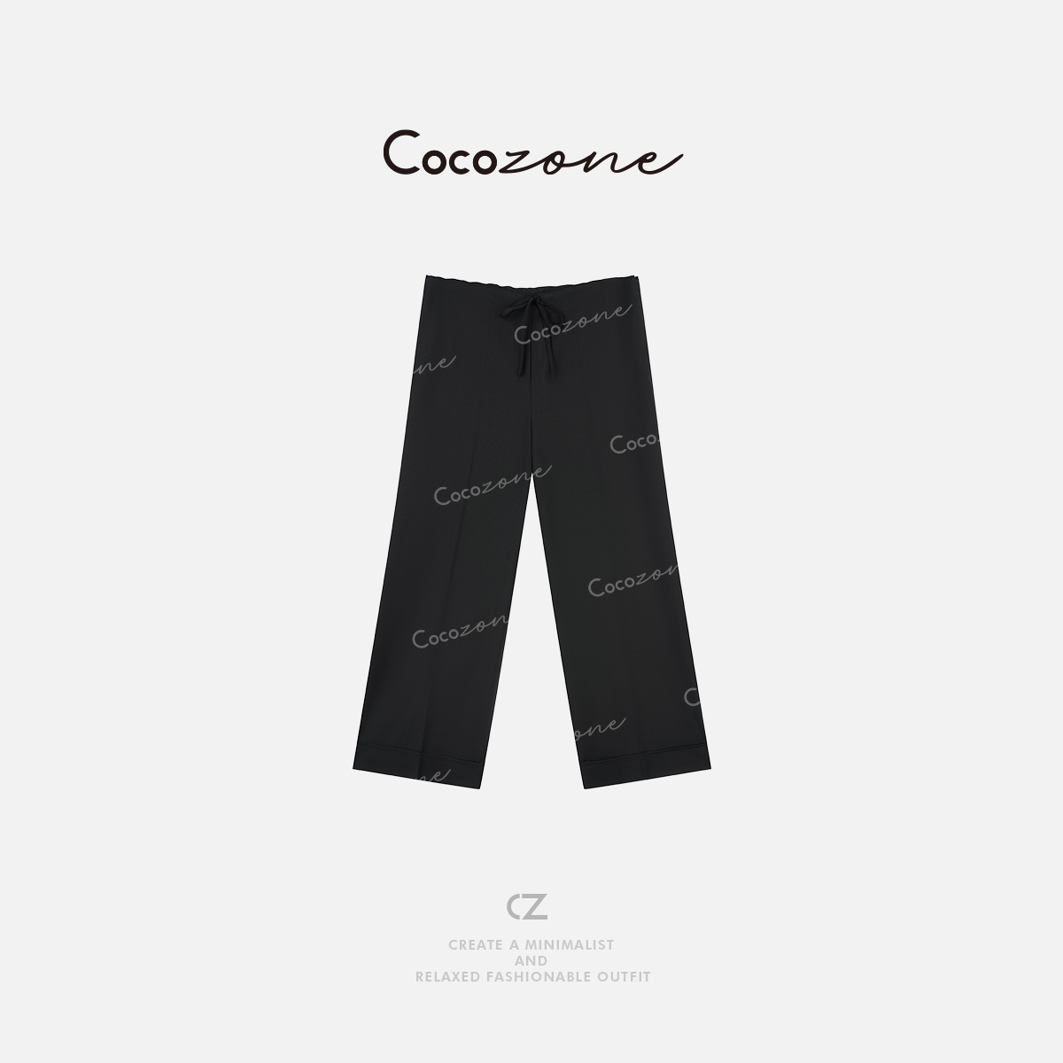 COCO ZONE 刘一一 【丝光羊毛混纺】简约松紧腰带休闲裤 CD2A1185