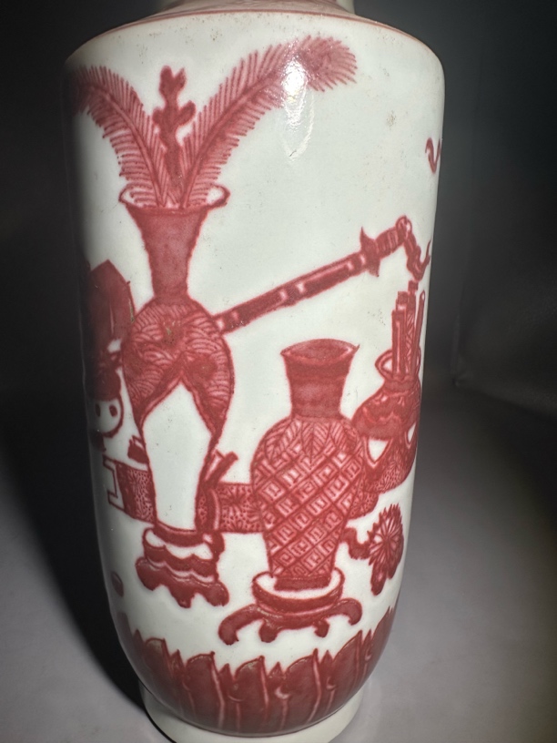 白瓷手工白瓷瓶子坪组陶瓷釉里红矾红