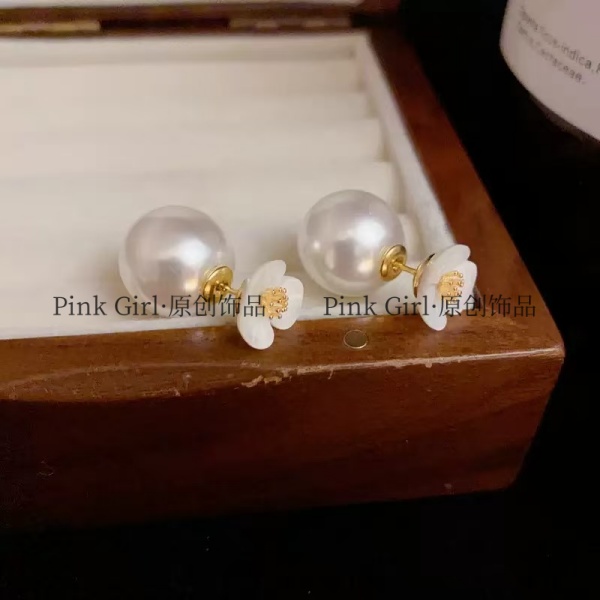 Pink Girl 铜合金耳饰 S632气质轻奢精致花朵两戴时尚耳钉百搭