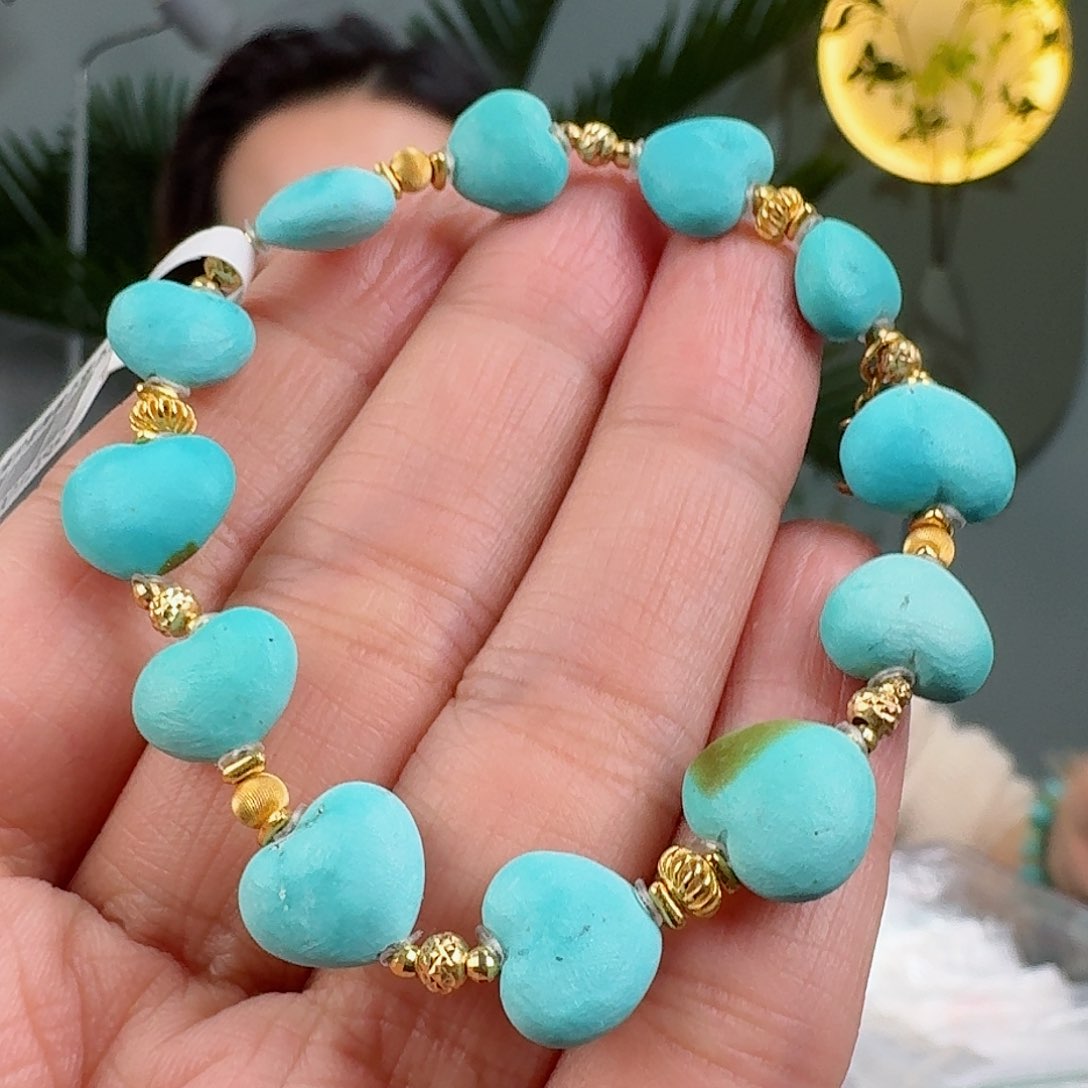 绿松石珠宝奇石18K金镶嵌