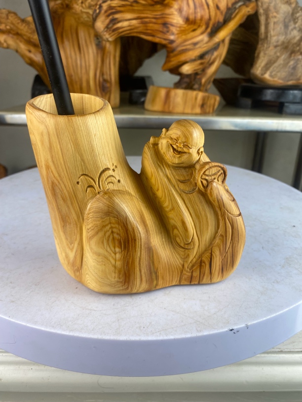 太行崖柏根雕摆件弥勒佛达摩人物观音天然随型木雕