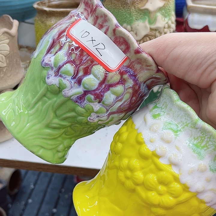 多肉绿植陶瓷花盆9.9包邮，有孔