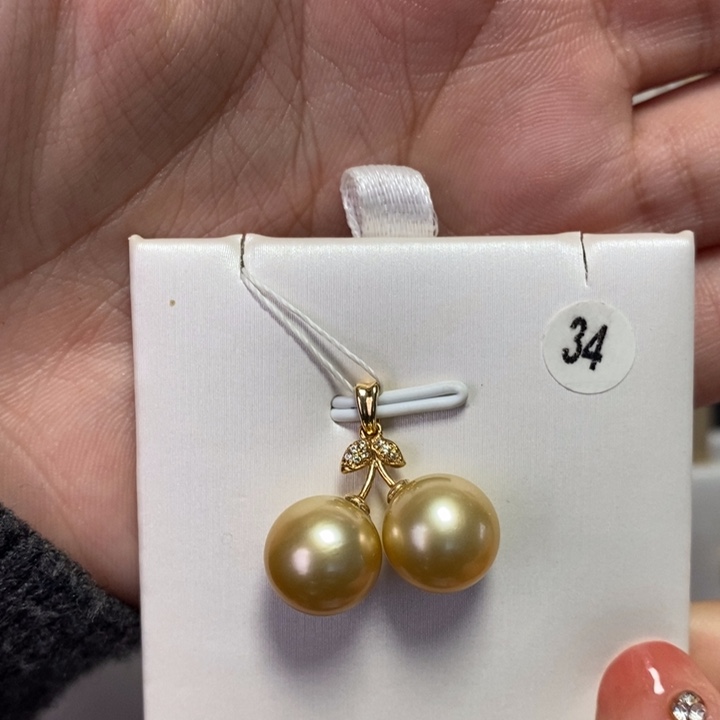 海水珍珠吊坠(不含链)18K金镶嵌