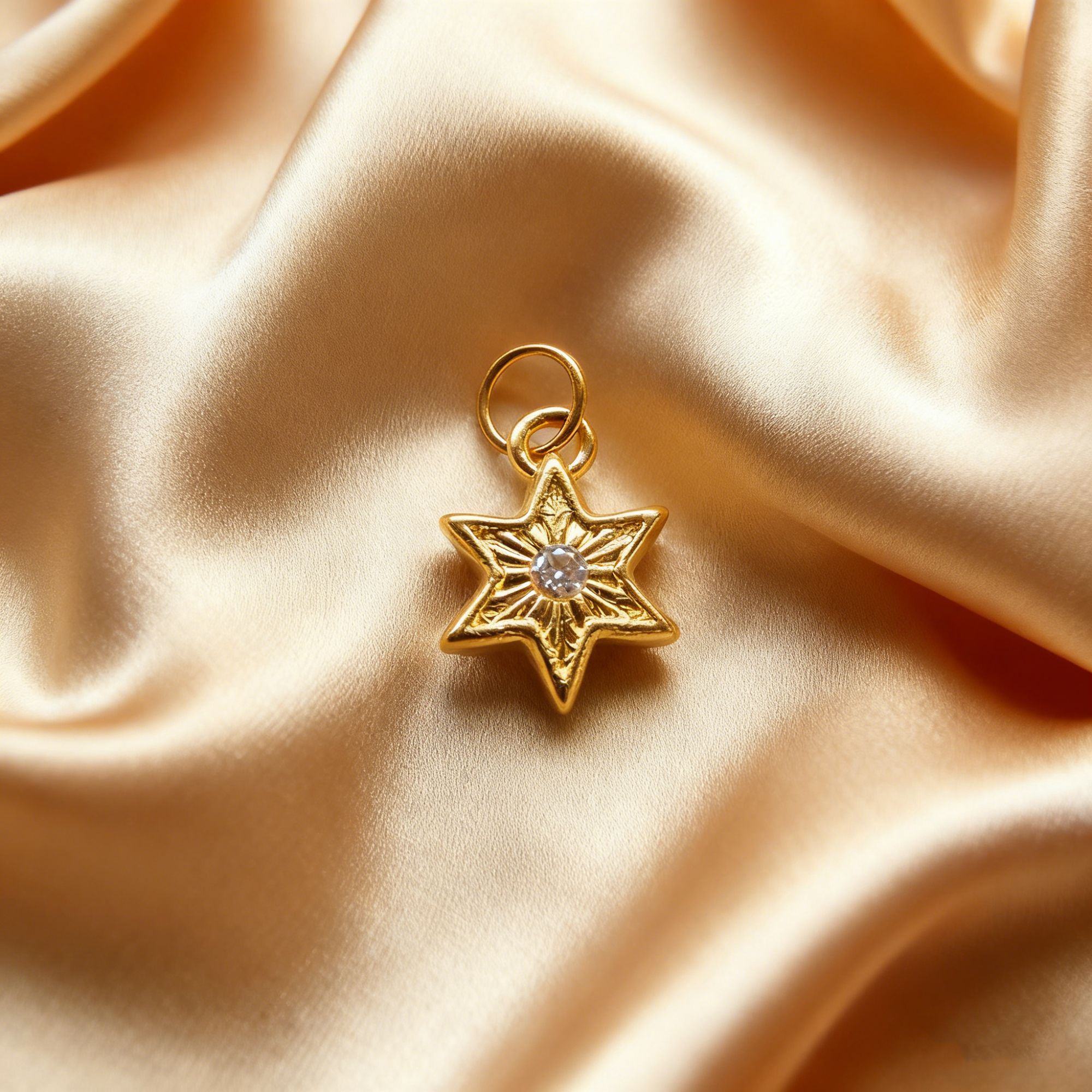 【黄金】足金999六芒星素金 圆环 5D工艺CY198