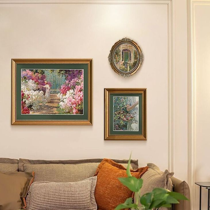 美式轻奢复古客厅装饰画轻奢艺术餐厅卧室挂画组合壁画沙发背景墙