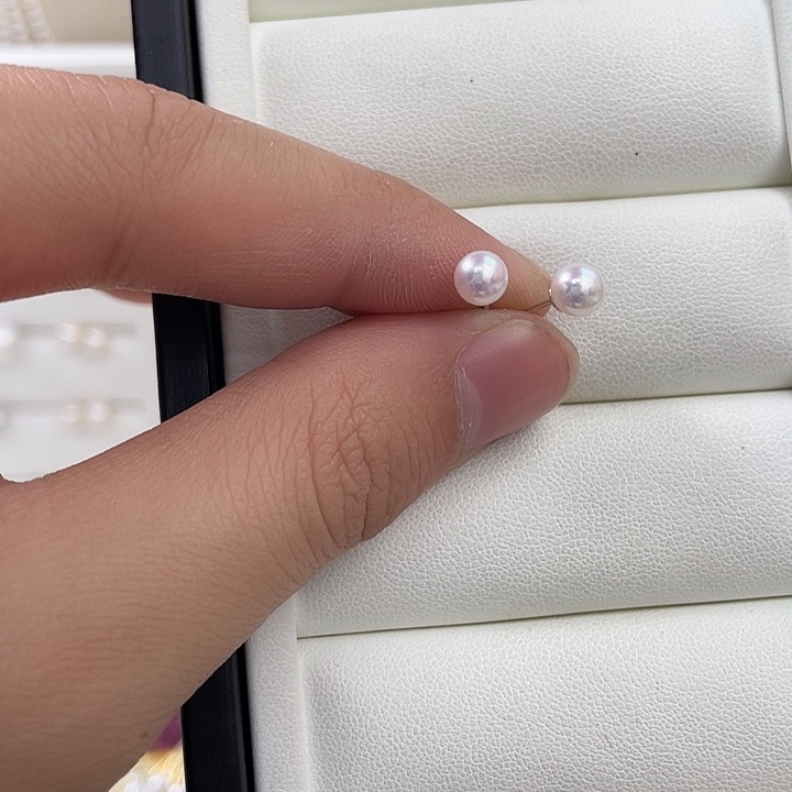 淡水珍珠耳饰银S925镶嵌