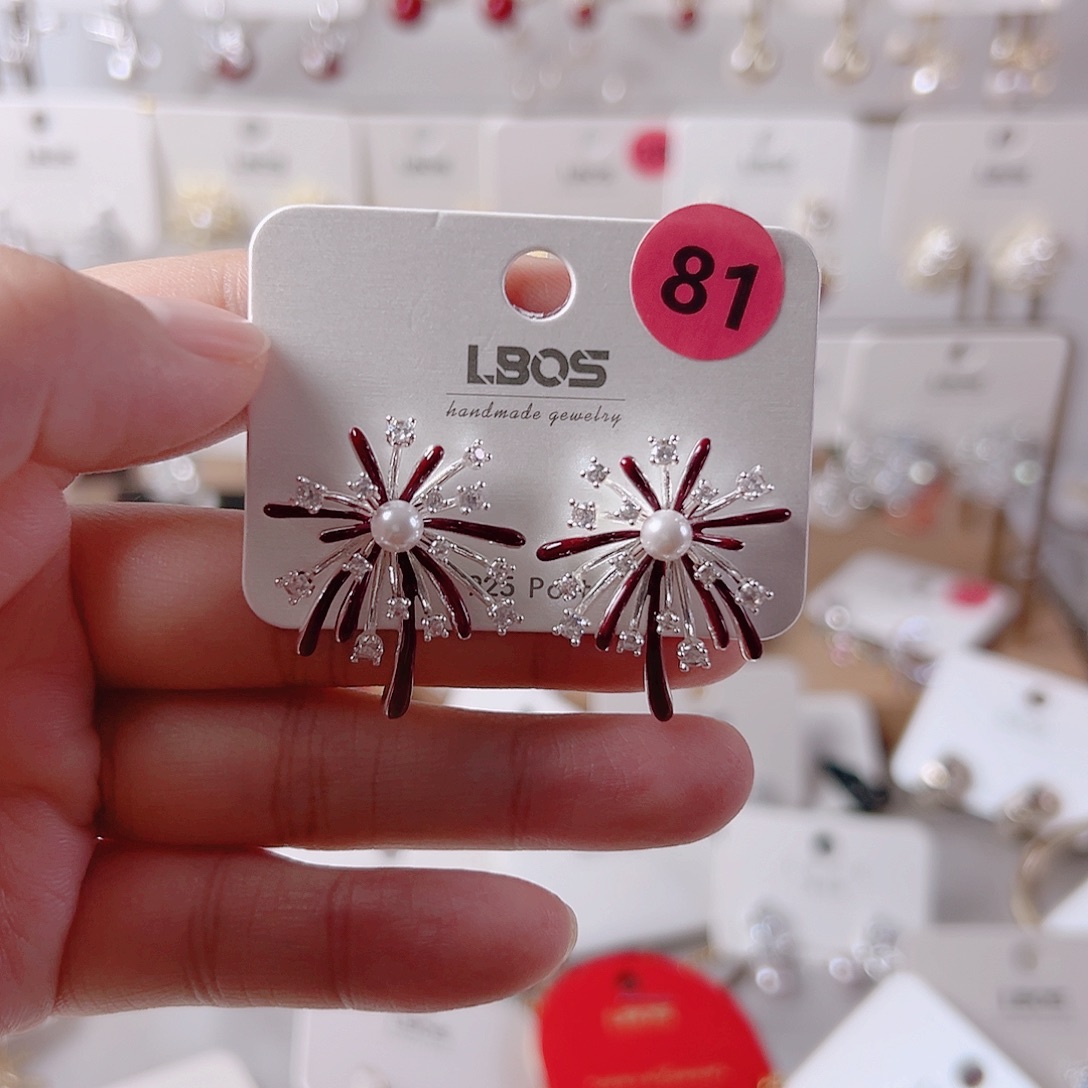 锆石纯铜合金耳环