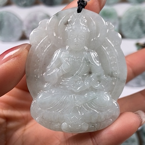 翡翠颈饰未镶嵌时来运转观音福利