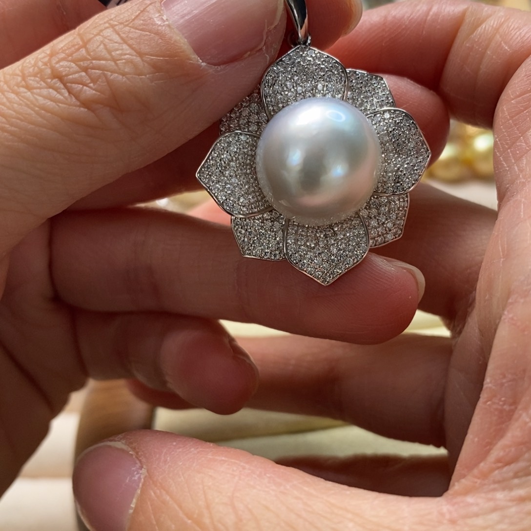 海水珍珠颈饰银S925镶嵌