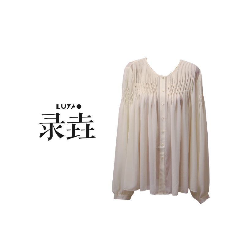 【LUYAO.录垚原创】工艺奶白衬衫