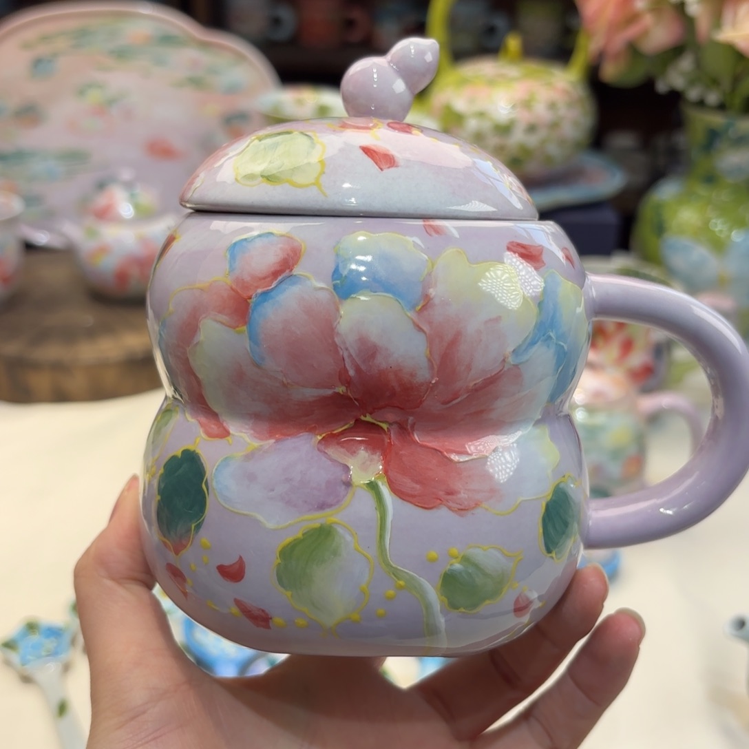 景德镇手绘高温釉下彩陶瓷茶具
