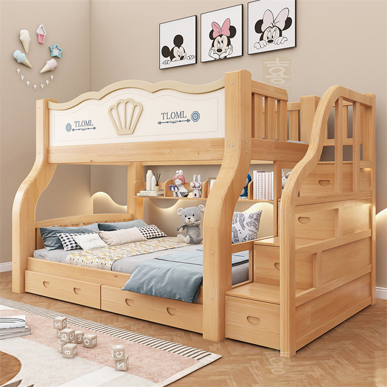 实木简约子母床双层床两层床上下床铺上下床高低儿童床成人学生床