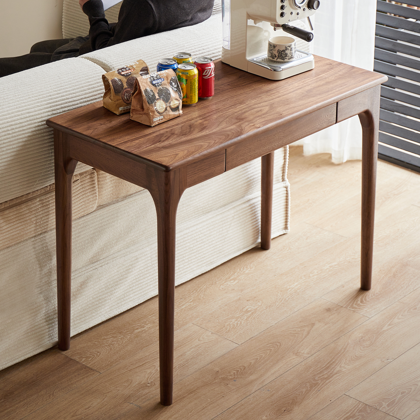 北美黑胡桃木实木北欧极简现代家用轻奢新中式书桌写字台椅子桌子