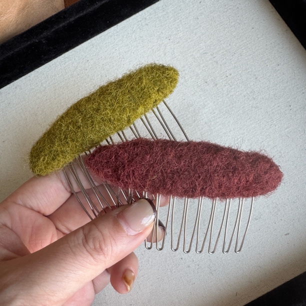 秋冬羊羔毛倒插梳简约发梳后脑勺碎发整理神器高颅顶显发量发夹子