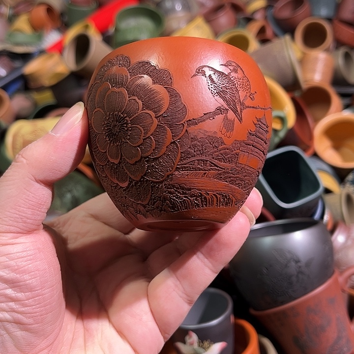 紫砂茶杯全手工紫砂主人杯