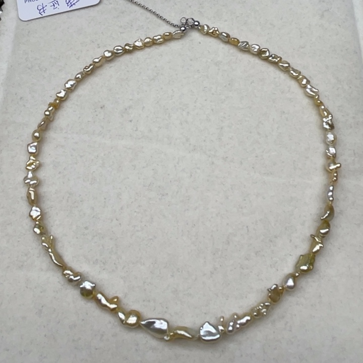 未镶嵌项链海水珍珠野生金keshi