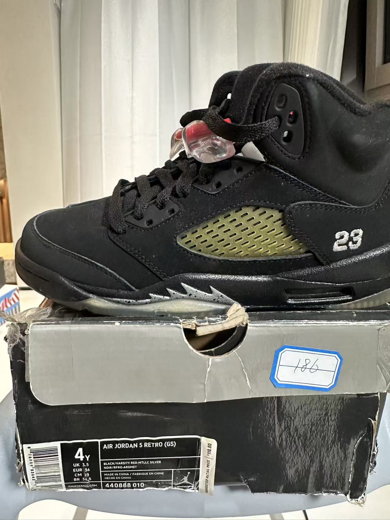 Nike aj5 黑银 36码全新原盒186