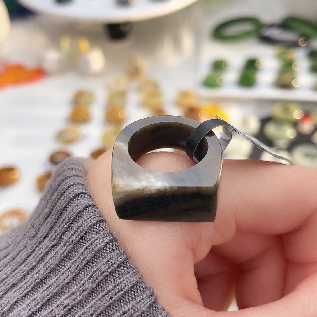 和田玉未镶嵌戒指k19 牛扎马鞍17.4mm