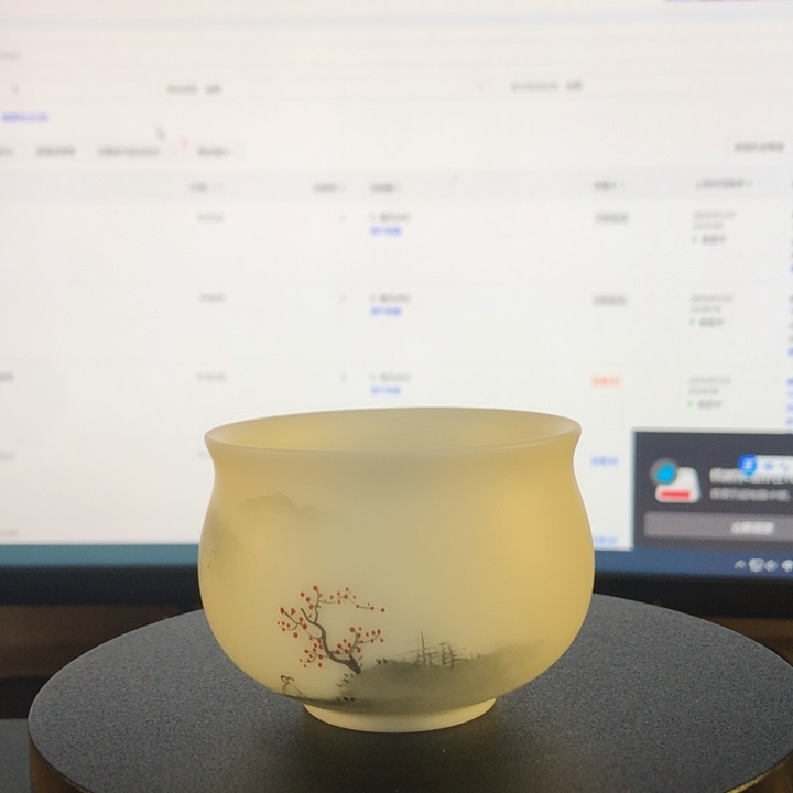 羊脂玉手绘主人杯