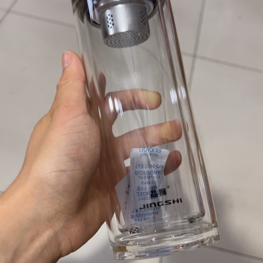 晶双层玻璃杯370橄榄绿色玻璃杯370➕杯套