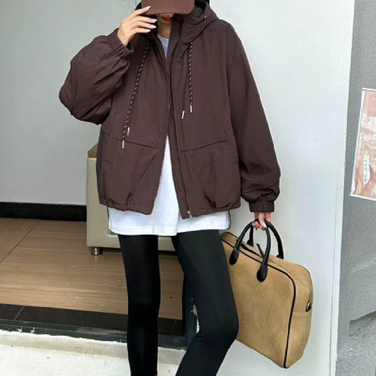 【海南珍珍】韩版加厚连帽冲锋衣百搭外套1222-1