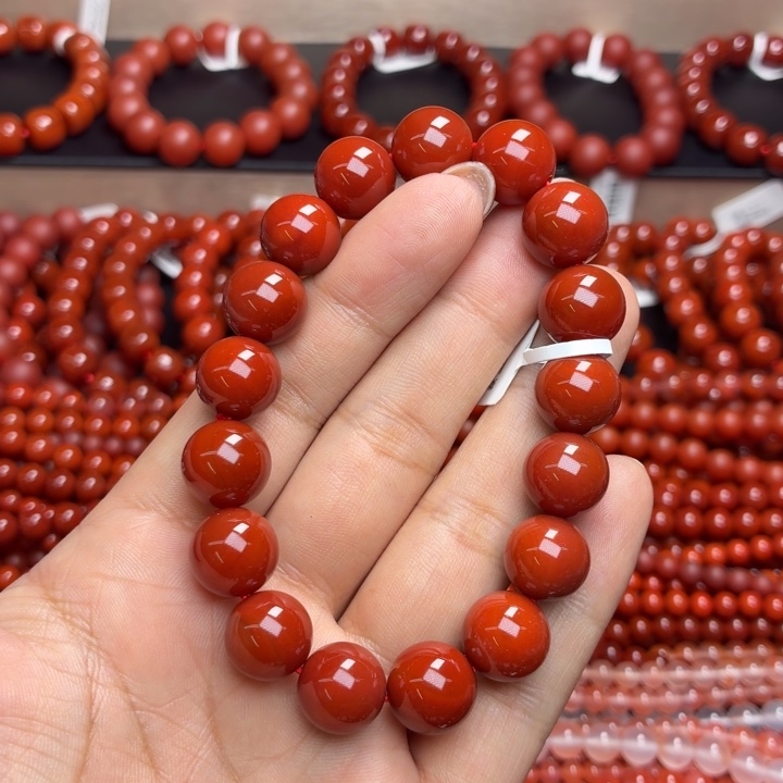 英***嘻玛瑙/玉髓未镶嵌天然玛瑙手串单圈