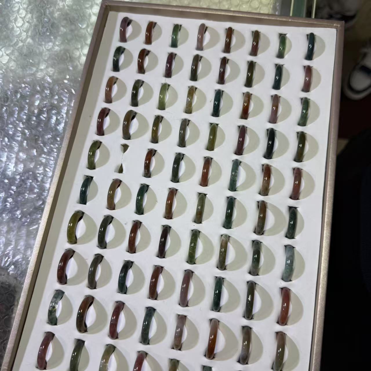 天然甘文草玛瑙戒圈-多样性发一