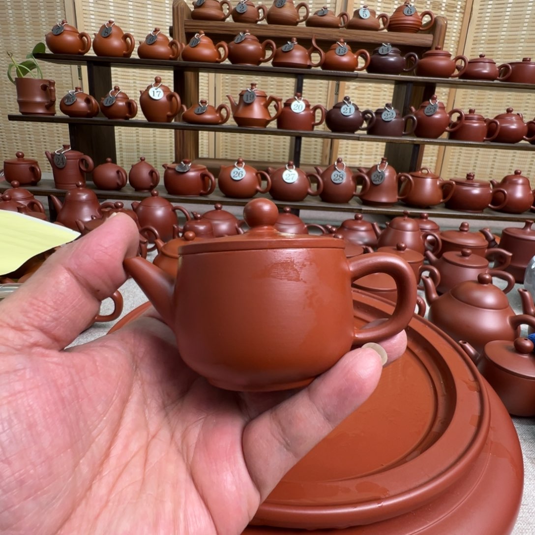 欣***车茶壶紫砂潮州手拉朱泥壶，微瑕不退换