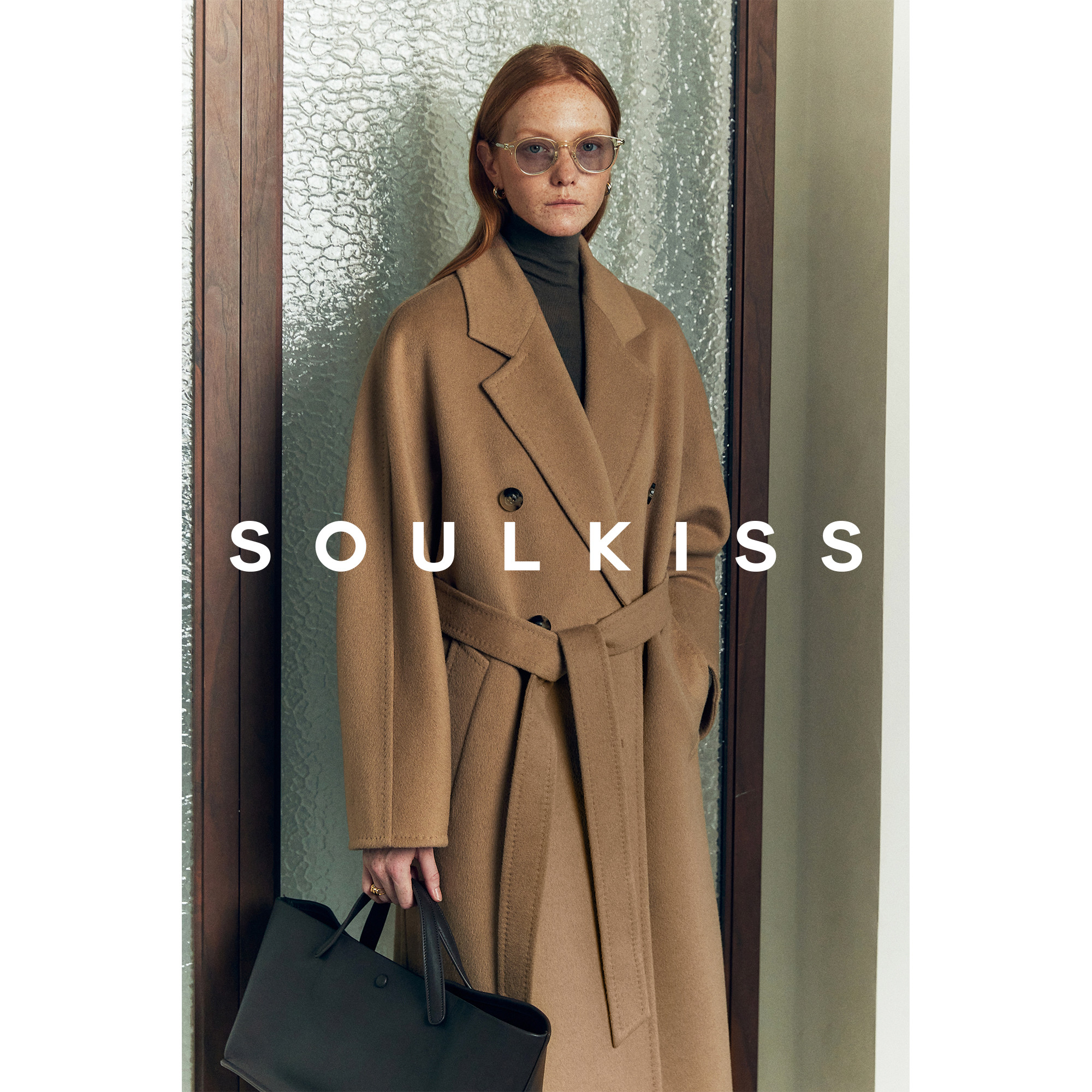 SOULKISS传世臻品 意大利原厂TEXCO101801羊绒大衣骆驼绒毛呢外套