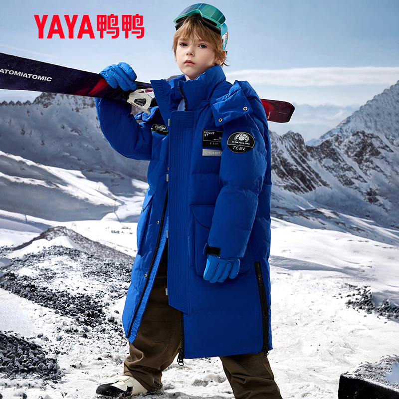 YAYA/鸭鸭儿童羽绒服男童新中长款极寒加厚过膝极寒冬季童装外套