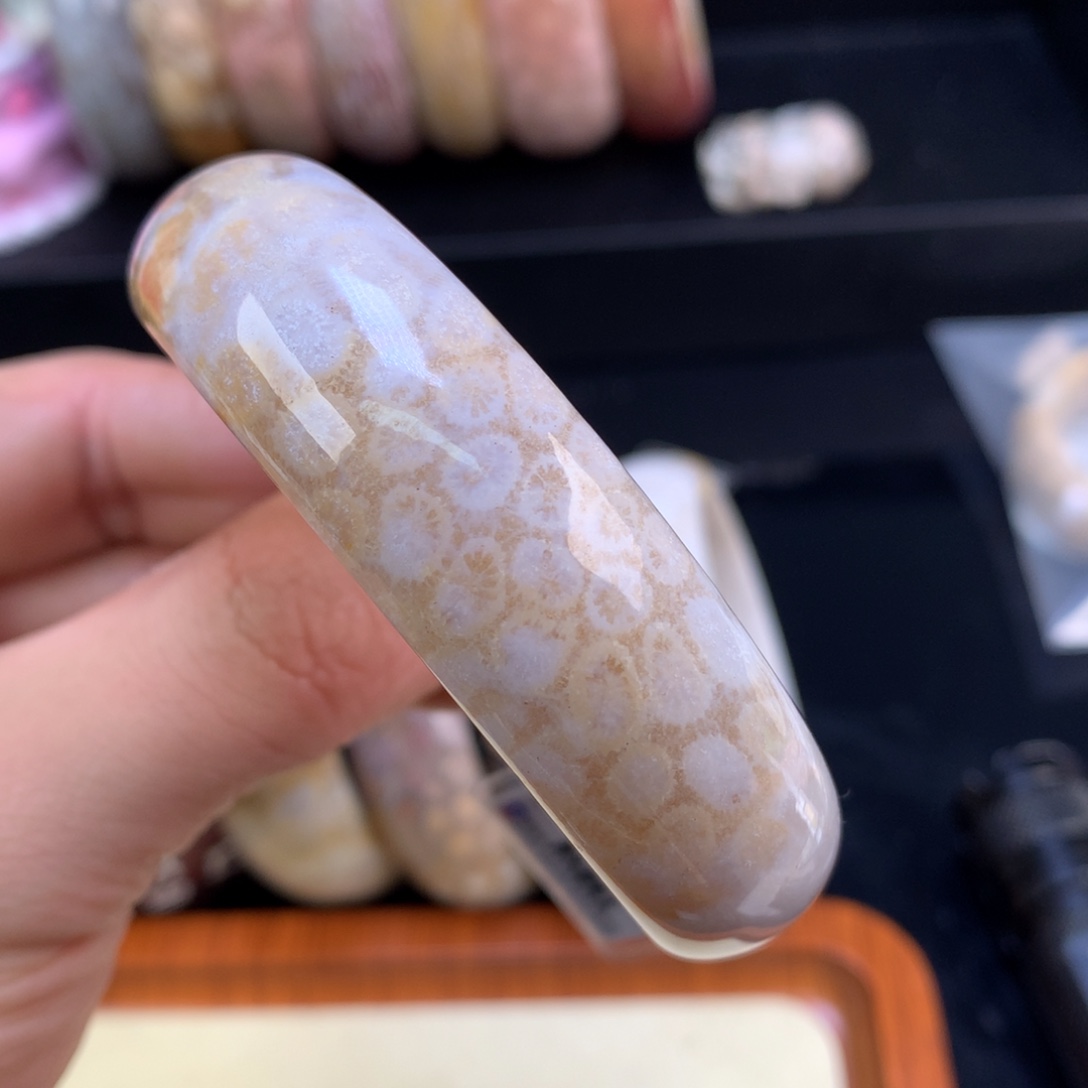 硅化珊瑚（珊瑚玉）未镶嵌颈饰108号豹纹58圈