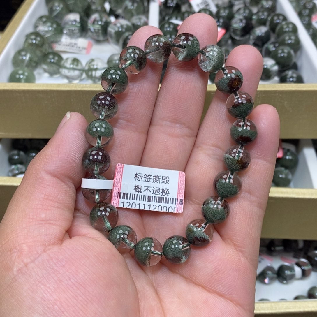 水晶绿幽灵手串未镶嵌ｗ*