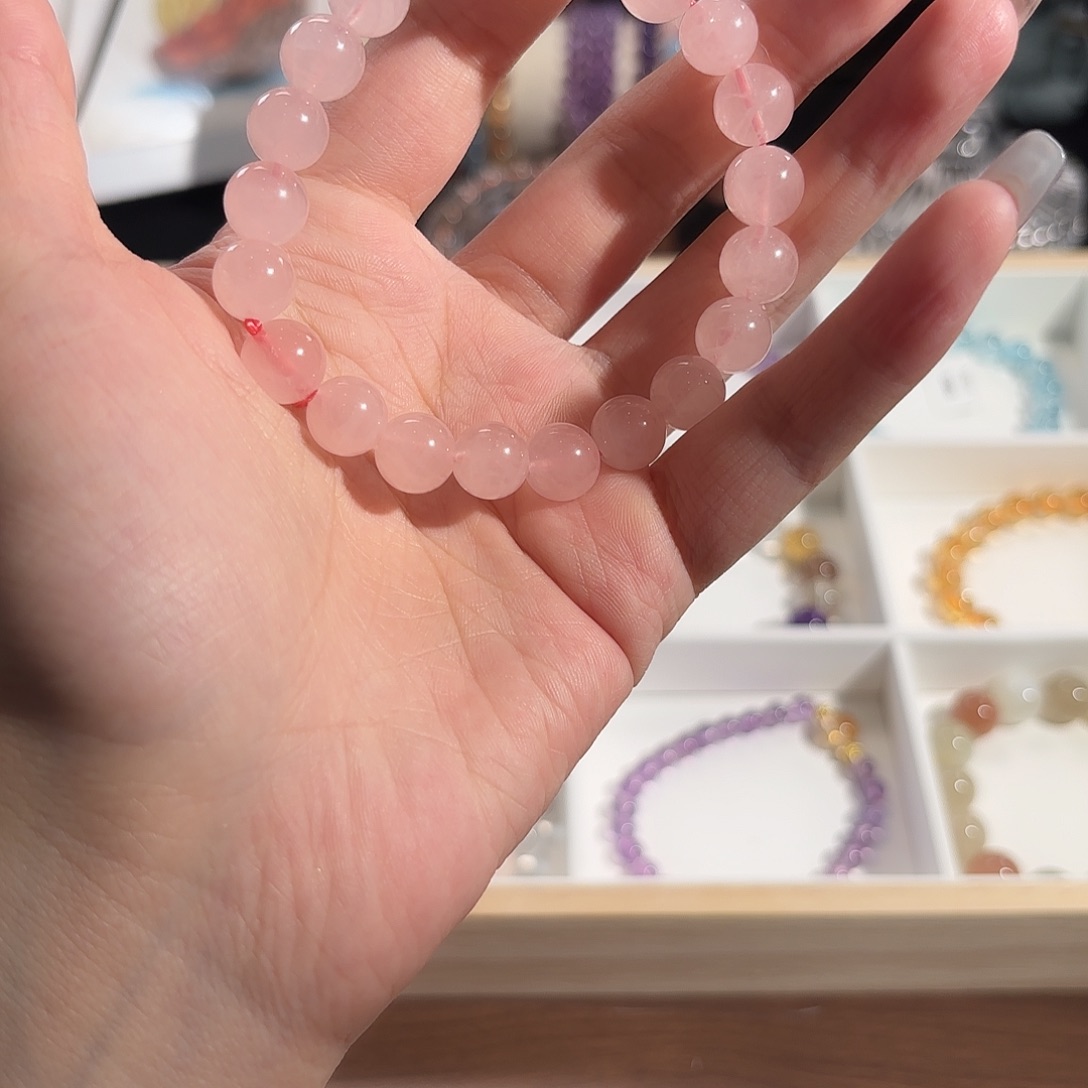 水晶手链未镶嵌粉晶9.7