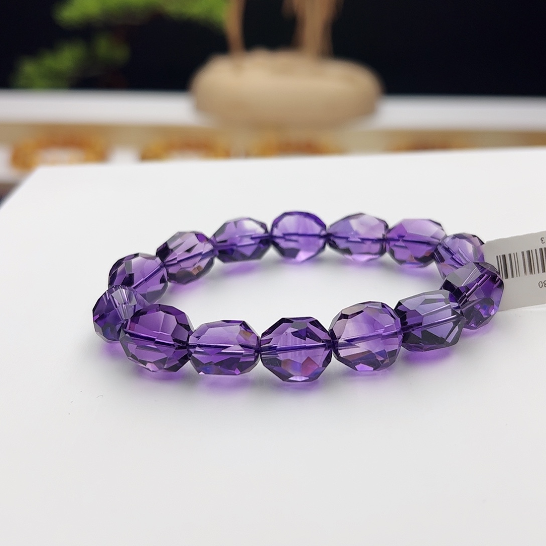 未镶嵌手链水晶紫水晶糖豆35.08