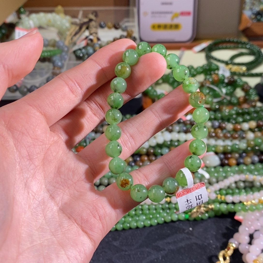 和田玉手链未镶嵌呵*