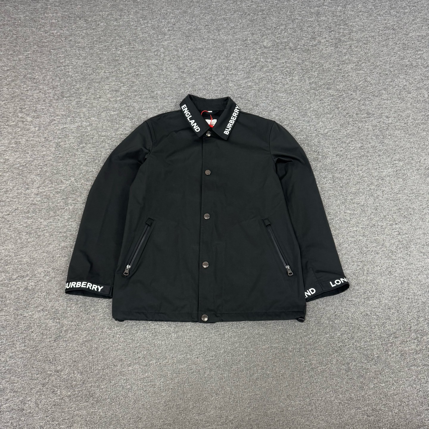 99新 BURBERRY/博柏利 串标字母logo 翻领单排扣夹克外套 48码 