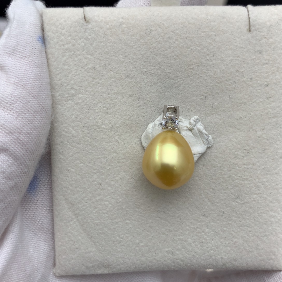 海水珍珠裸珠12.8mm南洋金珠裸珠