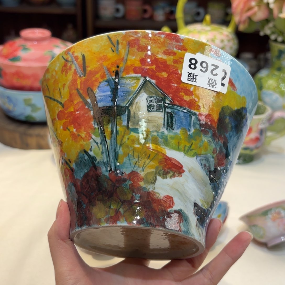 景德镇手绘高温釉下彩陶瓷茶具