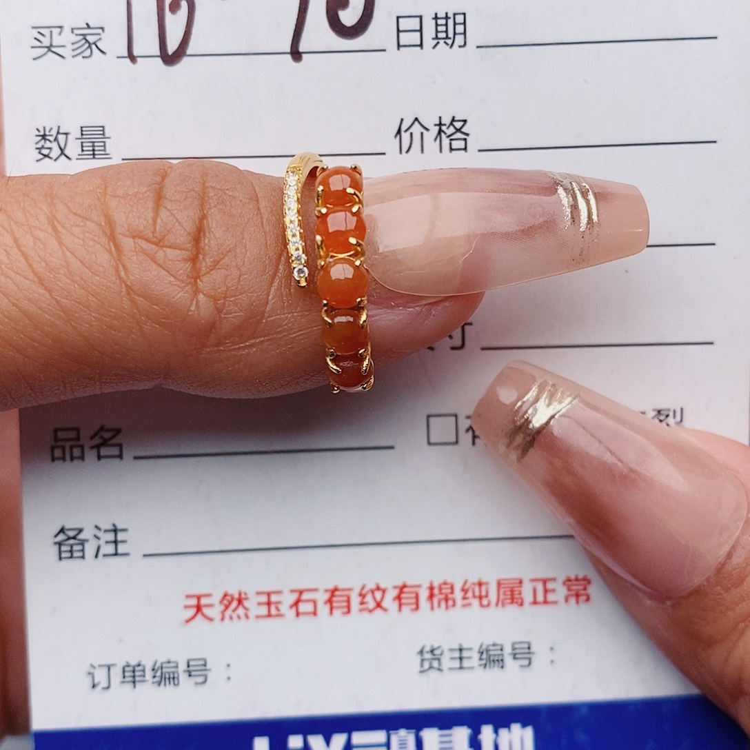 翡翠戒指银S925镶嵌戒指