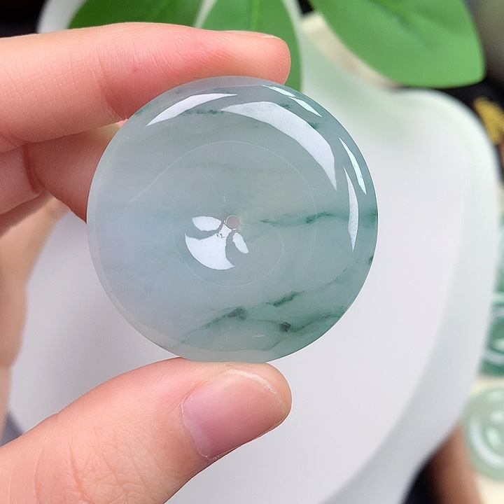 颈饰未镶嵌翡翠平安扣 35.9-5.8mm