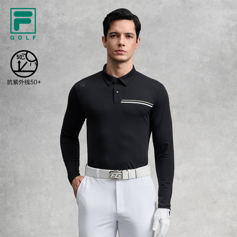 FILA斐乐男装GOLF高尔夫针织长袖POLO衫2025秋季新款休闲商务百搭