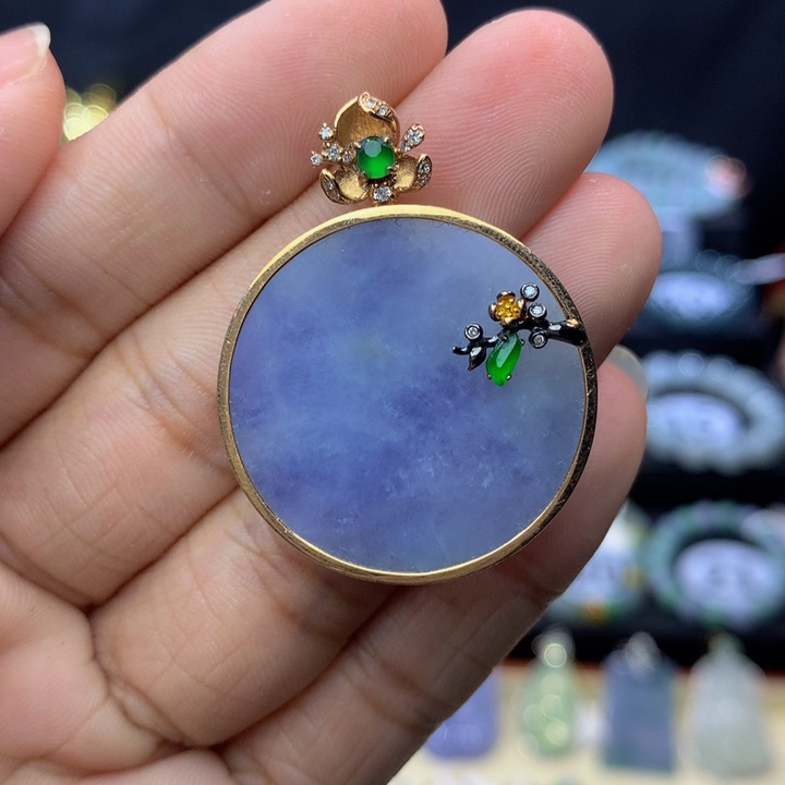 18K金镶嵌手链翡翠翡翠 