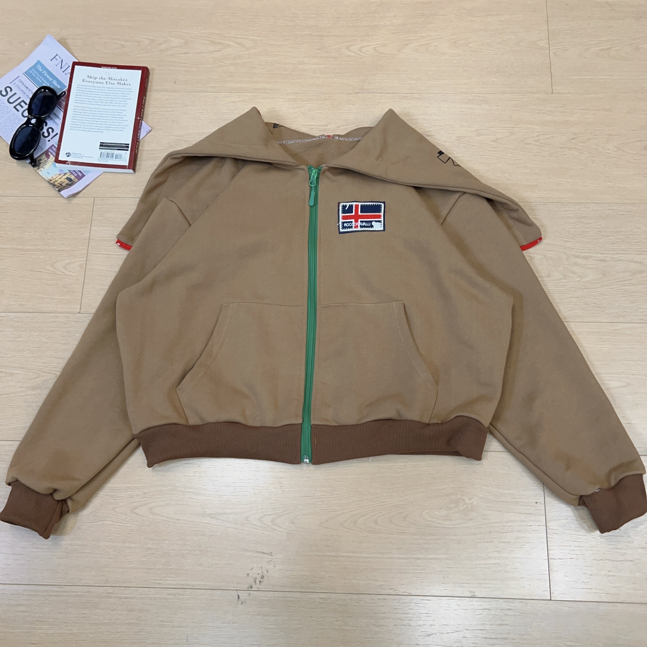 【蟹蟹专属】2025秋季新款时尚休闲海军领加薄绒卡通印花外套1093