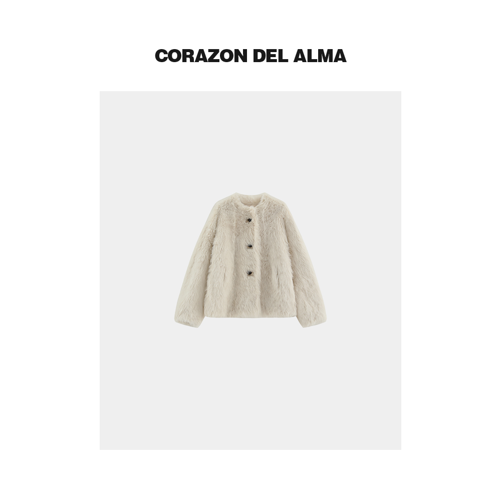 【芳菲】嵿奢西班牙进口原胚托斯卡纳直毛皮毛一体皮草外套-56677