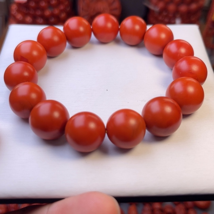 南红玛瑙未镶嵌保山精工圆珠手串卡15➕