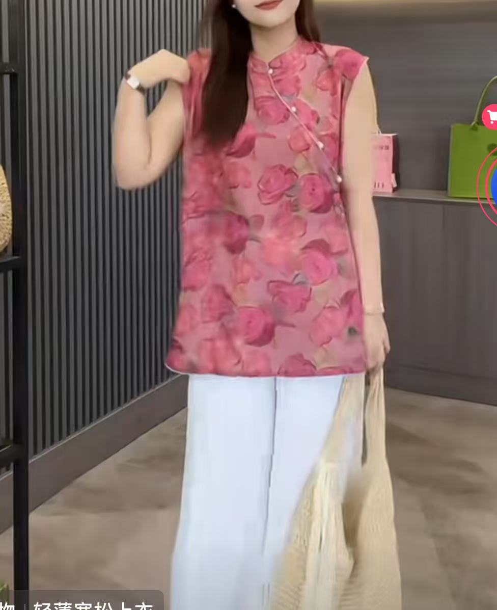 PDM-5773夏新中式老钱风提花衬衫显瘦洋气旗袍女